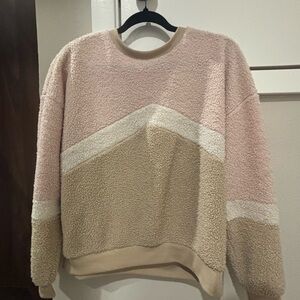 Jun & Ivy Colorblock Women Sweater - Pink, Cream, and Tan